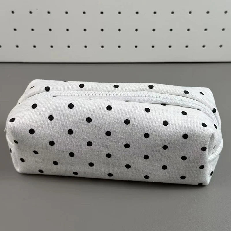 Polka Dot Pencil Case – Large Capacity Stationery Organizer